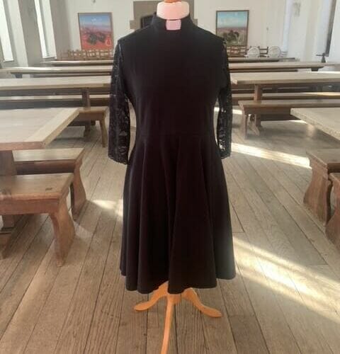 Collared Clergy Wear Annabelle Skater Dress in Black