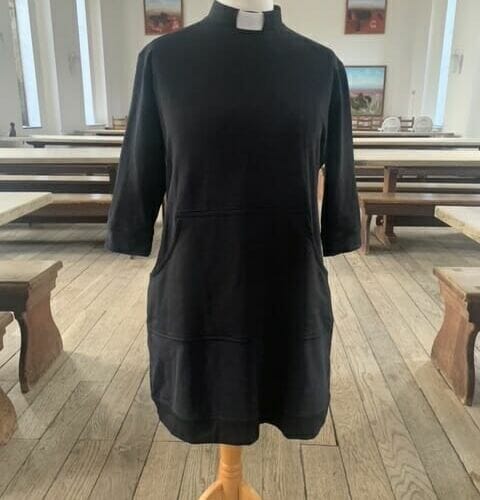 Collared Clergy Wear Sweater Tunic in Black
